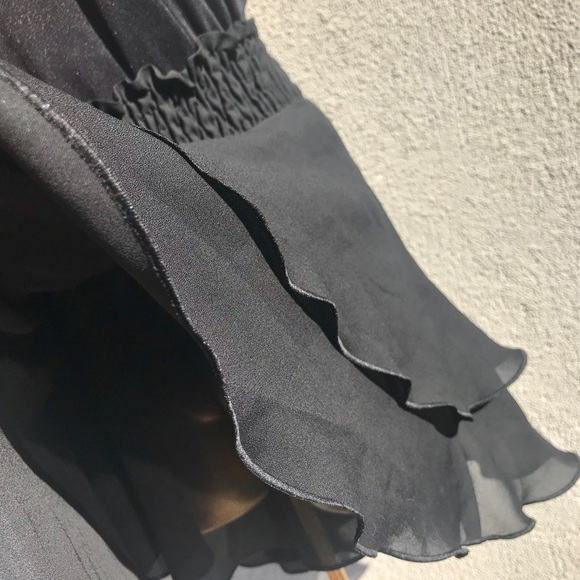 Black 3 Tiered Chiffon Flowing Short Sexy Skirt! Made in Ukraine - Picture 4 of 8